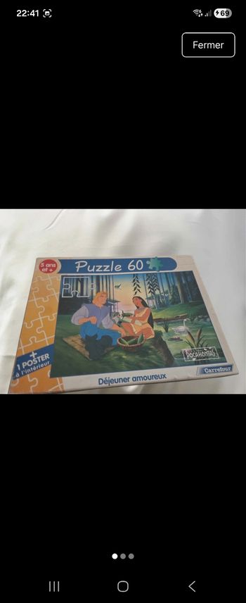 Puzzle Pocahontas 60 pièces avec poster