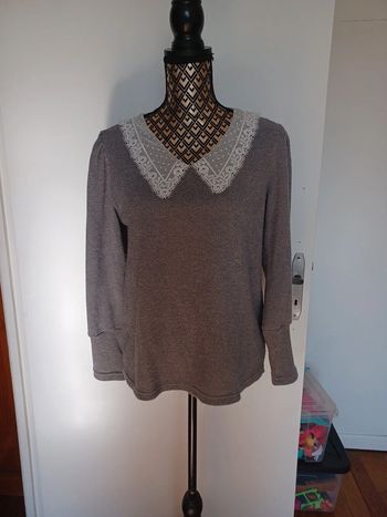 Pull col en dentelle