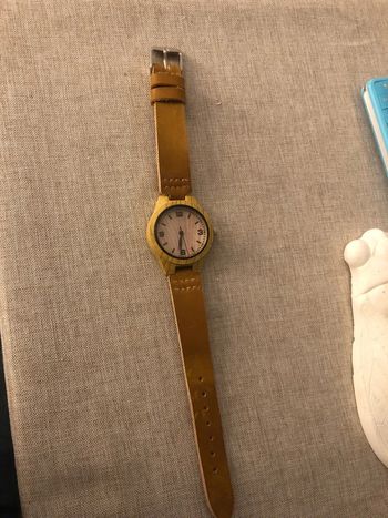 Montre cuir et bois