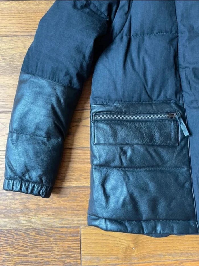 Sublime manteau doudoune noir April May avec empiècement cuir qui se transforme en sans manche - photo numéro 3