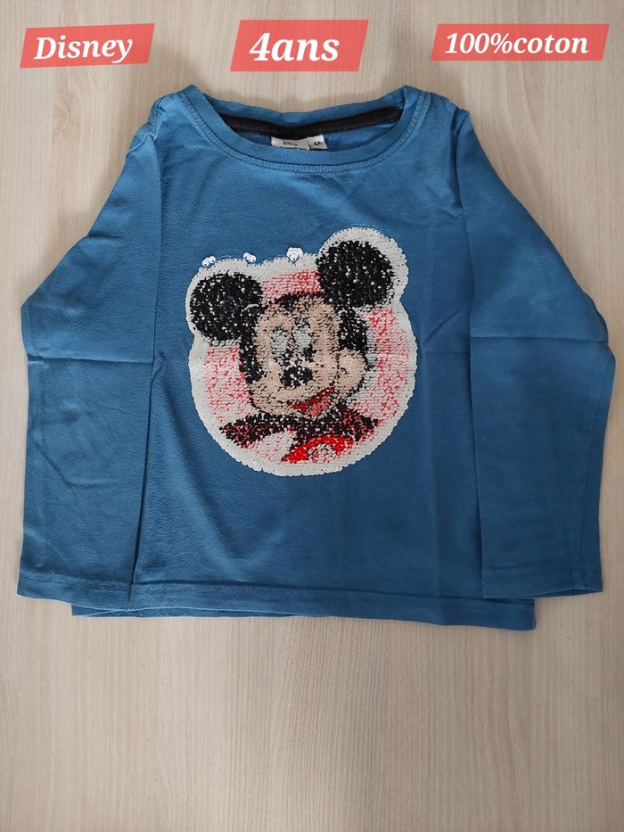 Tee-shirt manches longues Mickey garçon 4ans