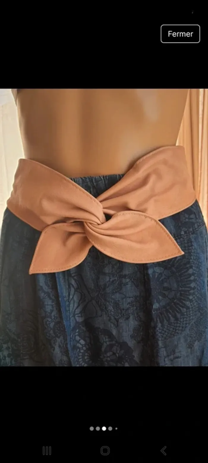 Jolie Ceinture Cassis similcuir rose 75cm neuve - photo numéro 3
