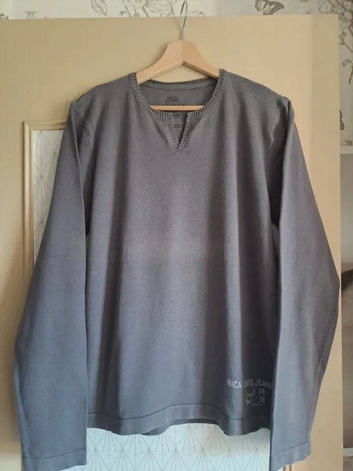 CADEAU pr tte cde à la dde pls défauts Pull homme kaki grisé Rica Lewis L - photo numéro 2