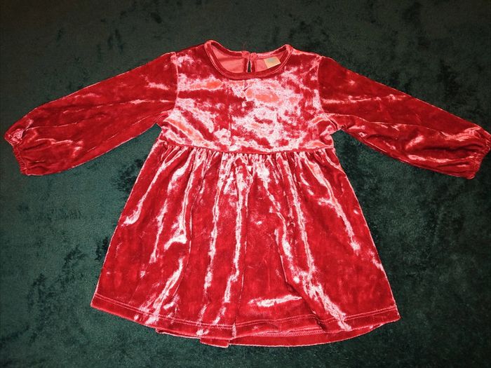 Robe velours rouge bébé fille 6 mois