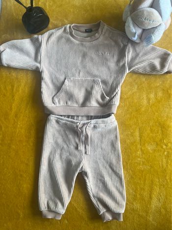Ensemble bébé garçon velours beige