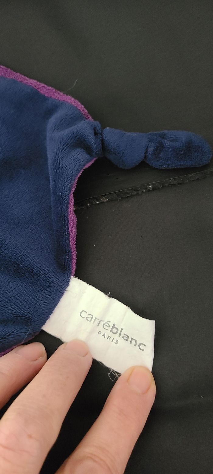 Doudou Hippocampe Plat Bleu et Mauve Etoile de Mer Carré Blanc - photo numéro 2