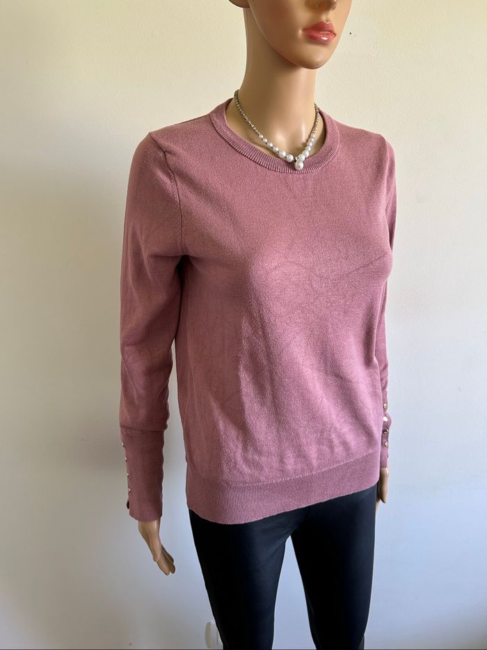 Pull rose à manches longues Manoukian taille L TBE - photo numéro 2