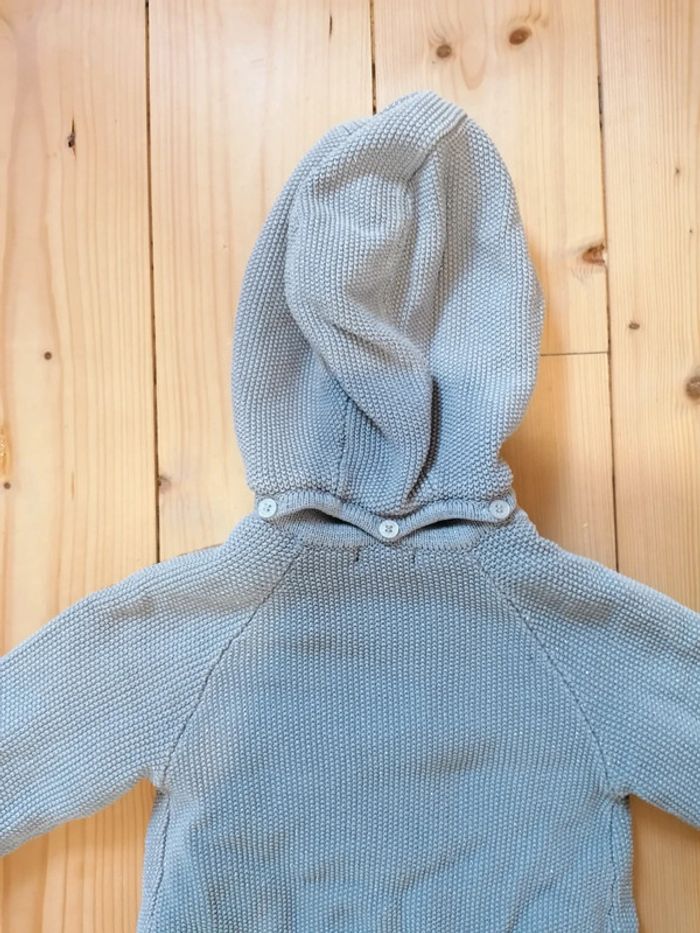 Manteau tricot gris argenté 12/18mois - photo numéro 3