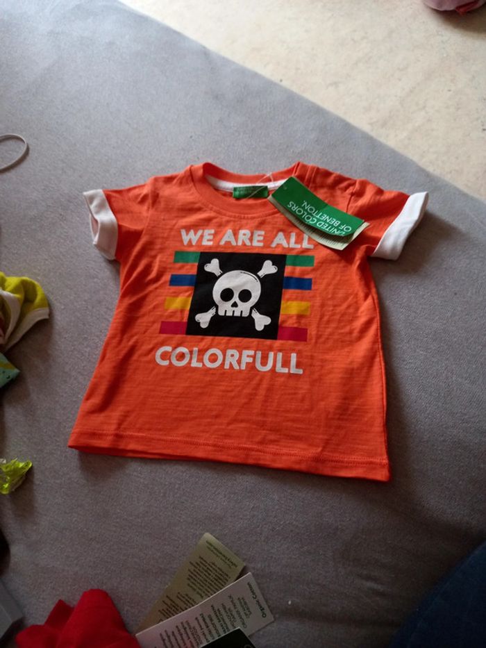 Tee-shirt neuf grand 3 6 mois benetton