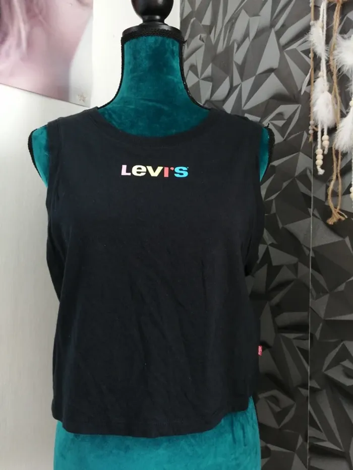 Top noir écriture multicolore / Levi's / (M)