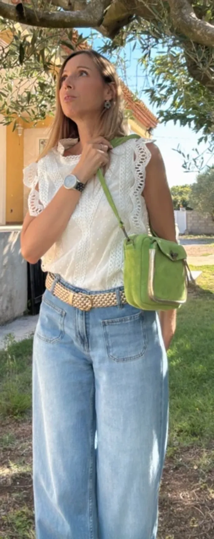 Sac cuir vert pomme avec fermeture abeille - photo numéro 7