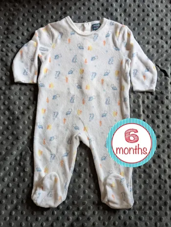 Pyjama mixte Le Phare de la Baleine – Taille 6 mois Comme neuf – Motifs hippocampes & tortues