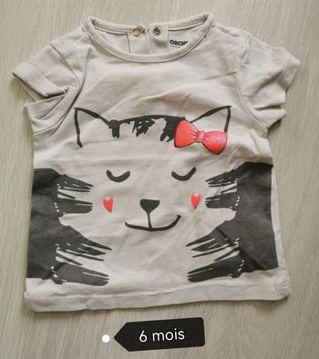T-shirt manches courtes fille 6 mois