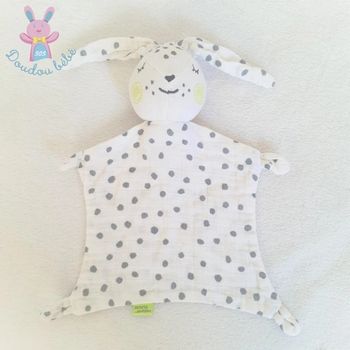 Doudou plat Lapin blanc gris pois Du Pareil Au Même DPAM