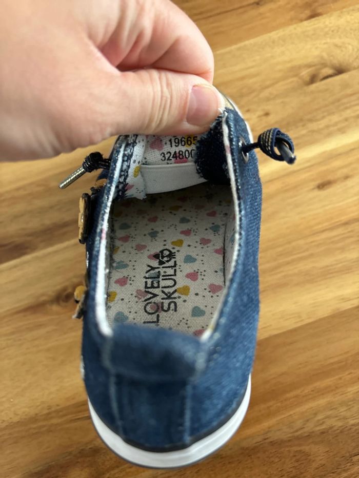 Basket en toile bleue et dorée - photo numéro 7
