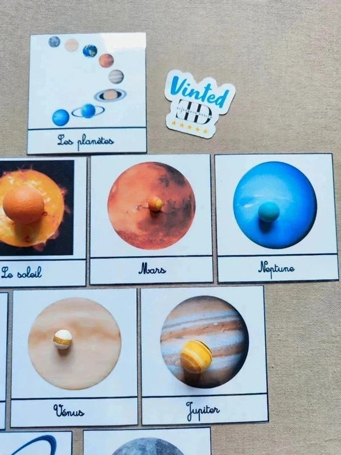 10 cartes de nomenclatures sur le système solaire avec planètes Montessori - photo numéro 3