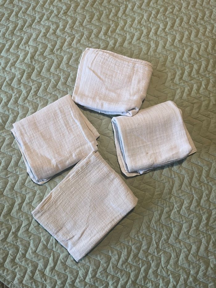 4 langes en coton blanc - photo numéro 3