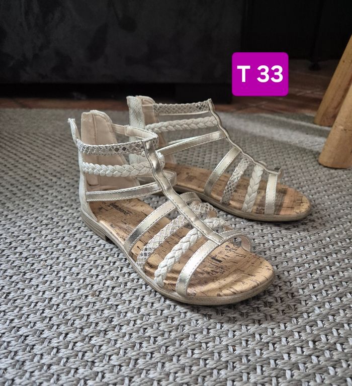 Chaussure spartiates dorées fille - taille 33