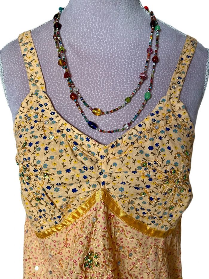 🌞🌿Top boho chic et lumineux brodé made in India Summer fairy soul hippie top🌿🌞 - photo numéro 7