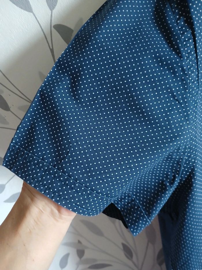 🍍 Chemise bleu marine à pois blanc Iveo taille XXL - photo numéro 4