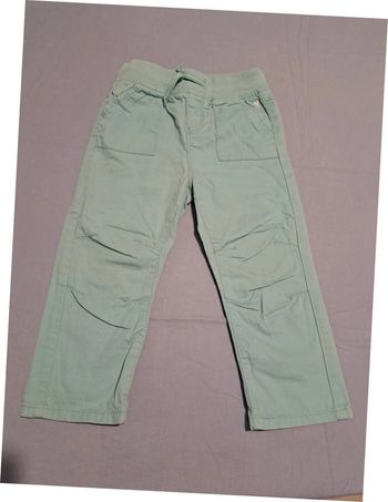 Pantalon obaibi okaidi turquoise 23 mois ceinture élastique