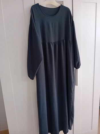 Abaya longue à manches bouffant t.Unique 🩶🌼