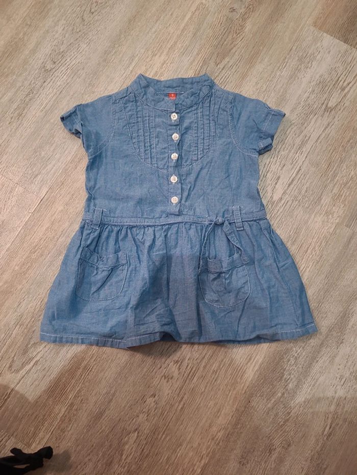 Lot 2 robes jean et bleu marine à pois blanc - photo numéro 4