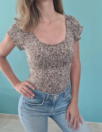 Tee-shirt col rond marron La City taille 2