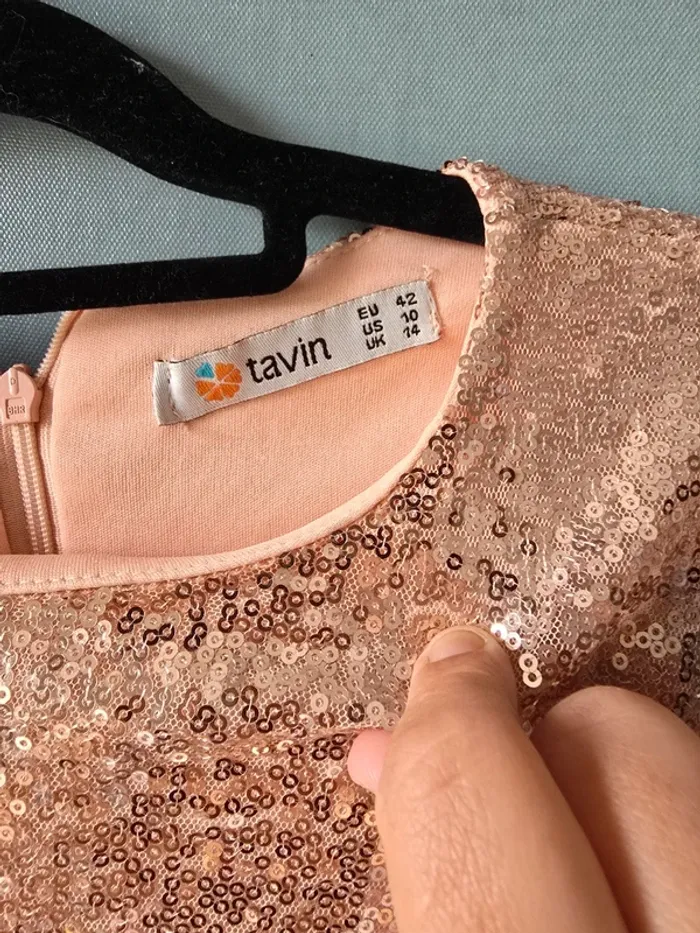 e longue saumon rosé Tavin tzille 42 – chic & élégante pour mariage/soirée" - photo numéro 5