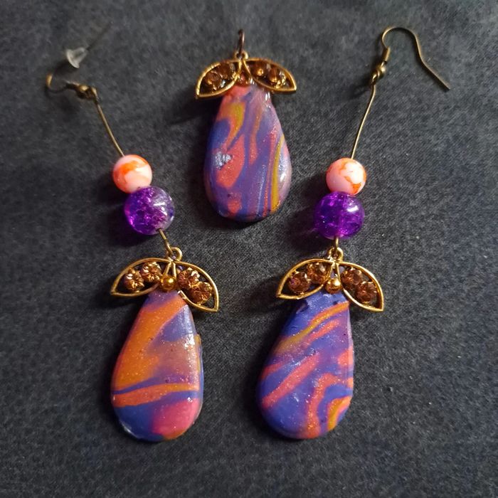 Parrurre boucles d'oreilles pendante avec pendentif - photo numéro 6