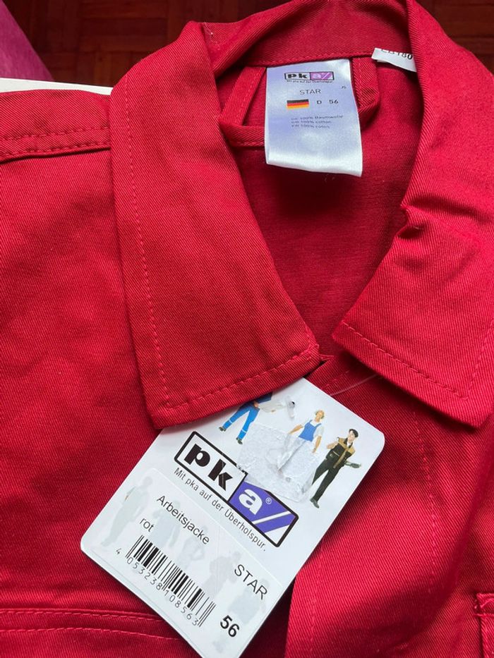 Veste de travail rouge PKA 100% coton taille 58 - photo numéro 4