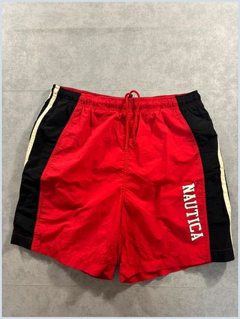 Short de Bain Nautica Taille M rouge blanc et noir