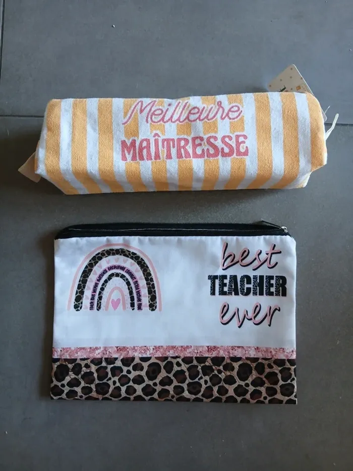 Lot trousses pochettes cadeau merci maitresse