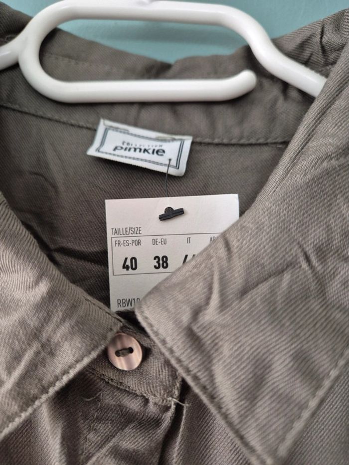 Robe chemise manches longues kaki, pimkie taille 40 - photo numéro 4