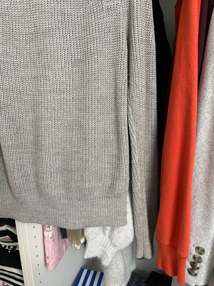 Pull maille gris - photo numéro 4