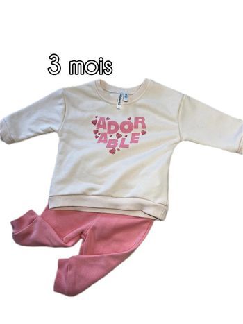 Ensemble bébé fille 3 moi orchestra rose et crème