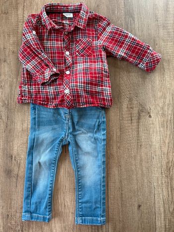 Ensemble jean chemise 9 mois