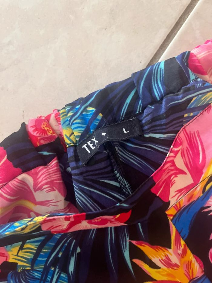 Pantalon fluide fleuri tropical – Taille L - photo numéro 3