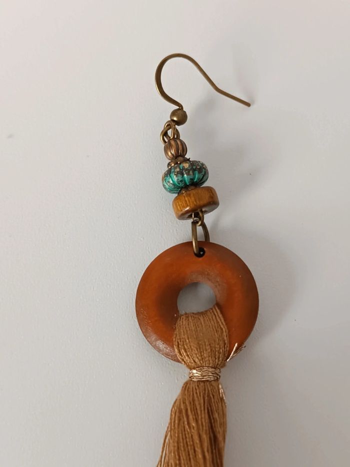 Boucles d'oreilles en bohème vintage en acier inoxydable. - photo numéro 2