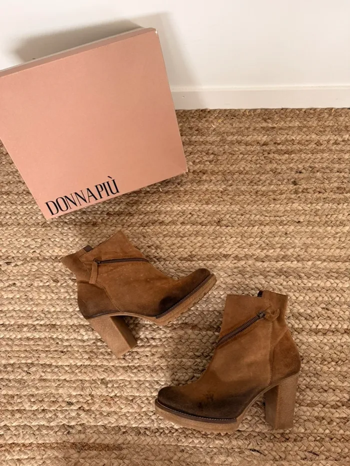 Bottines cuir piel marron boots daim zapatillas Bottes Laarzen Stivaletti Ankle Enkellaarsjes 40 - photo numéro 6
