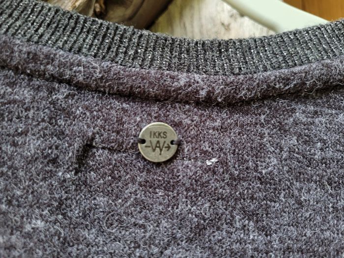 Superbe pull court gris anthracite IKKS, XS (12 ans) - photo numéro 4