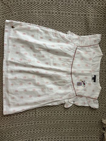 Haut blouse sergent Major taille 9 ans blanc/rose très bon état