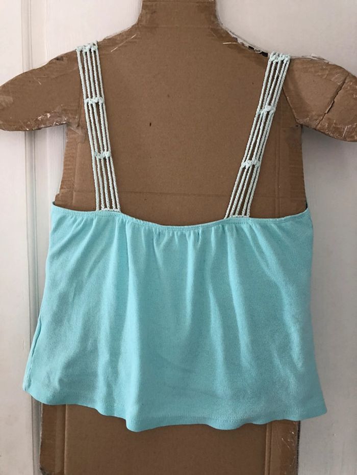 BB-Top à bretelles fantaisie (crochet, perles et breloques) T 38/40 - photo numéro 2