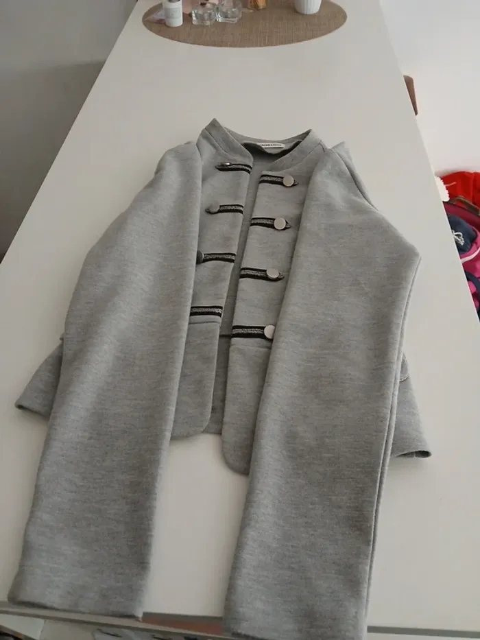 Blazer gris type officier cache cache - photo numéro 3