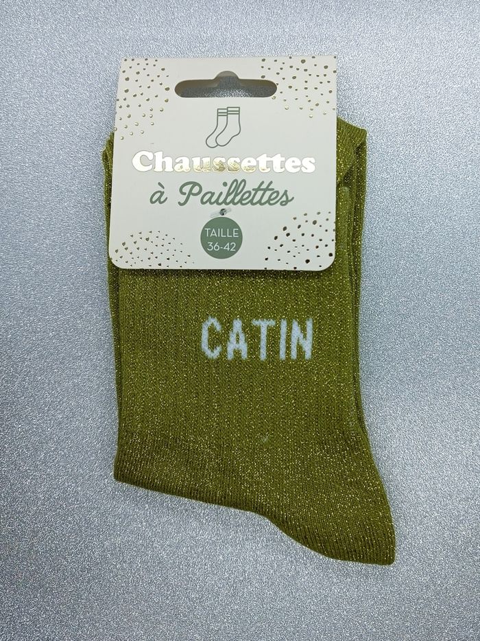 Chaussette à paillettes message