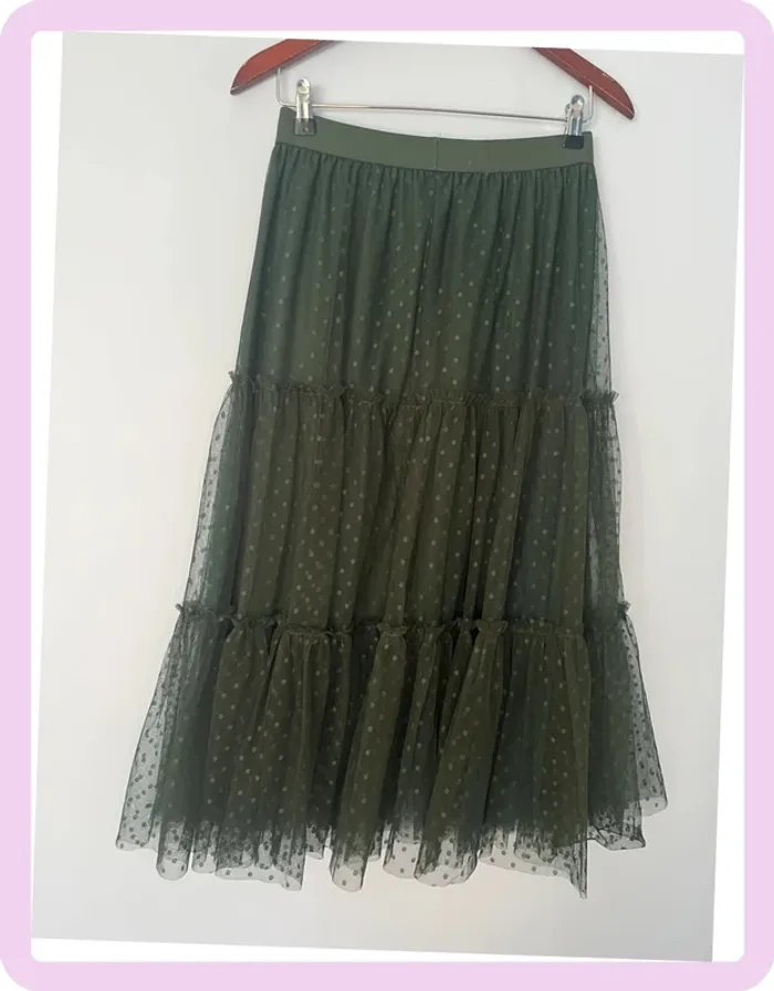 Jupe Longue Verte avec Tule – Madison – Taille M/L 👗 - photo numéro 5