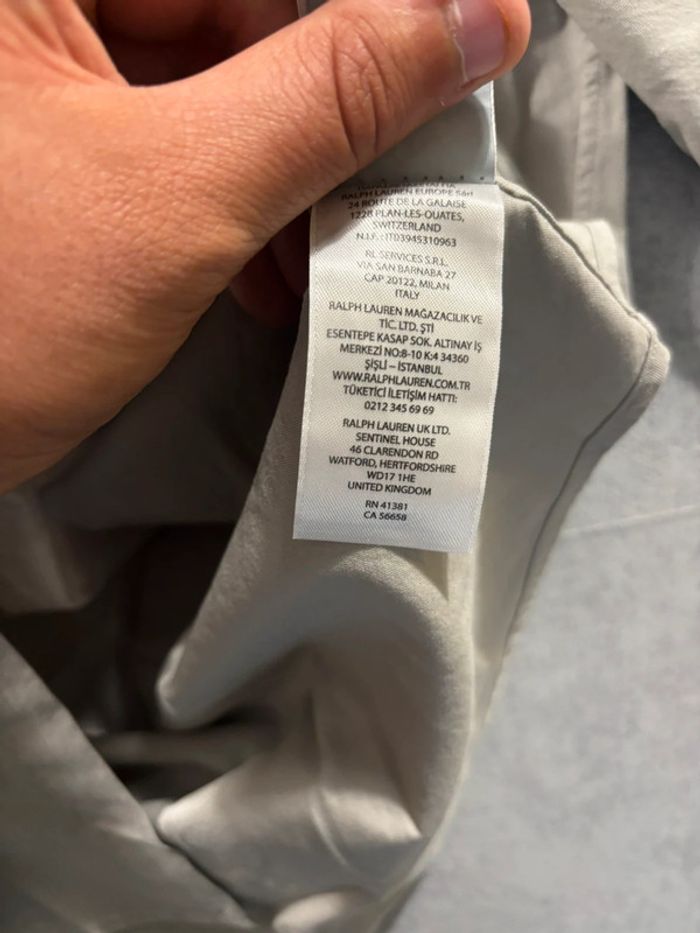 Chemise Ralph Lauren Gris logo brodé Gris Taille XS Neuf avec étiquette - photo numéro 7