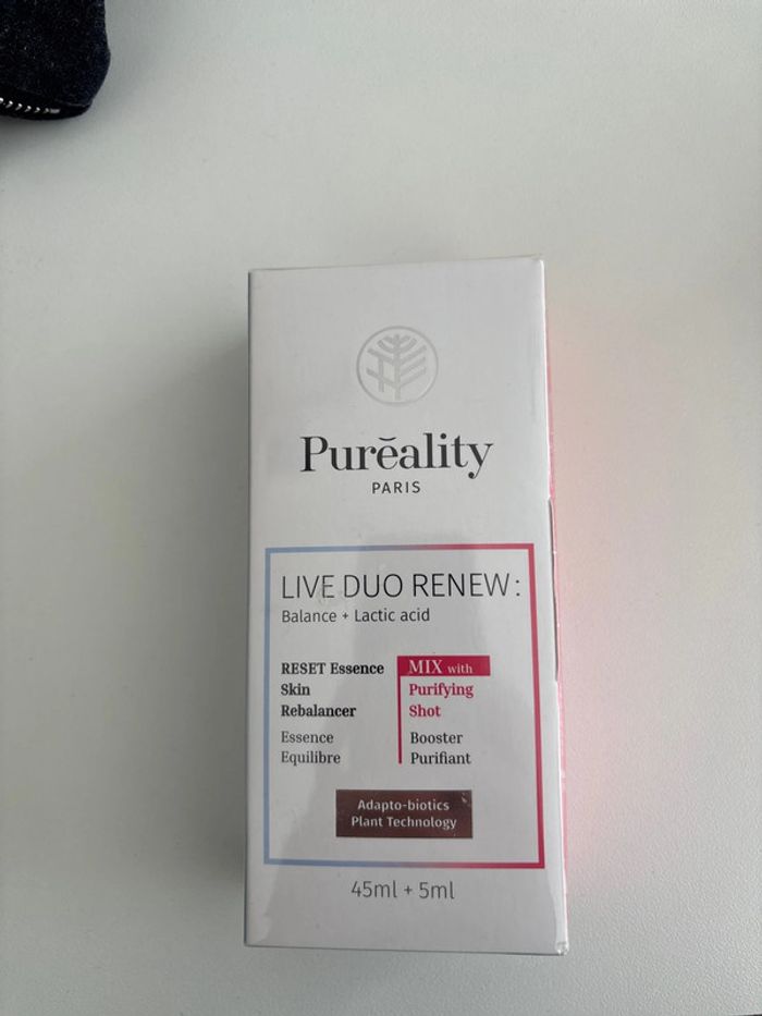 Titre : Pureality Live Duo Renew – Essence + Booster Purifiant (neuf)