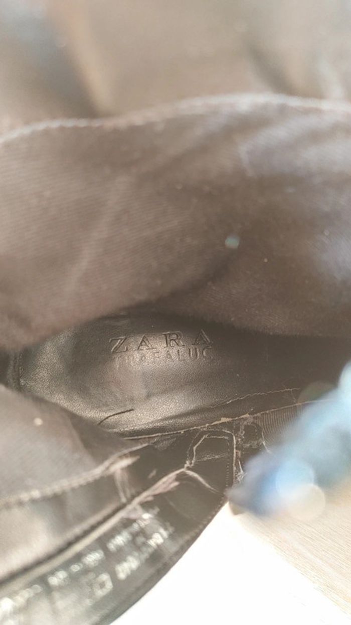 Bottine en cuir noire talon carré bout rond carré confortable - photo numéro 5