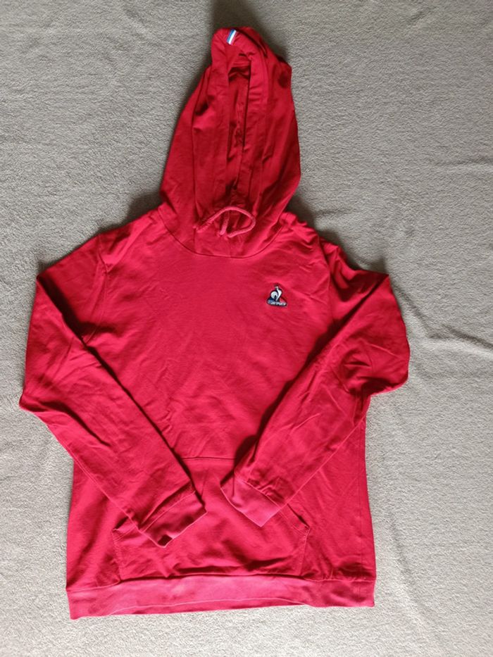 Sweat à capuche rouge Le Coq Sportif